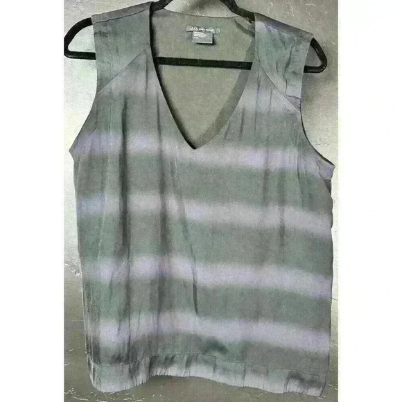 Armani Exchange Black And Blue Strip Sleeveless Round Neck Tank Top Size Large - Picture 1 of 5